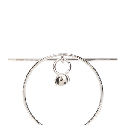 Hermes Sterling Silver MM Loop Earrings 4 of 5