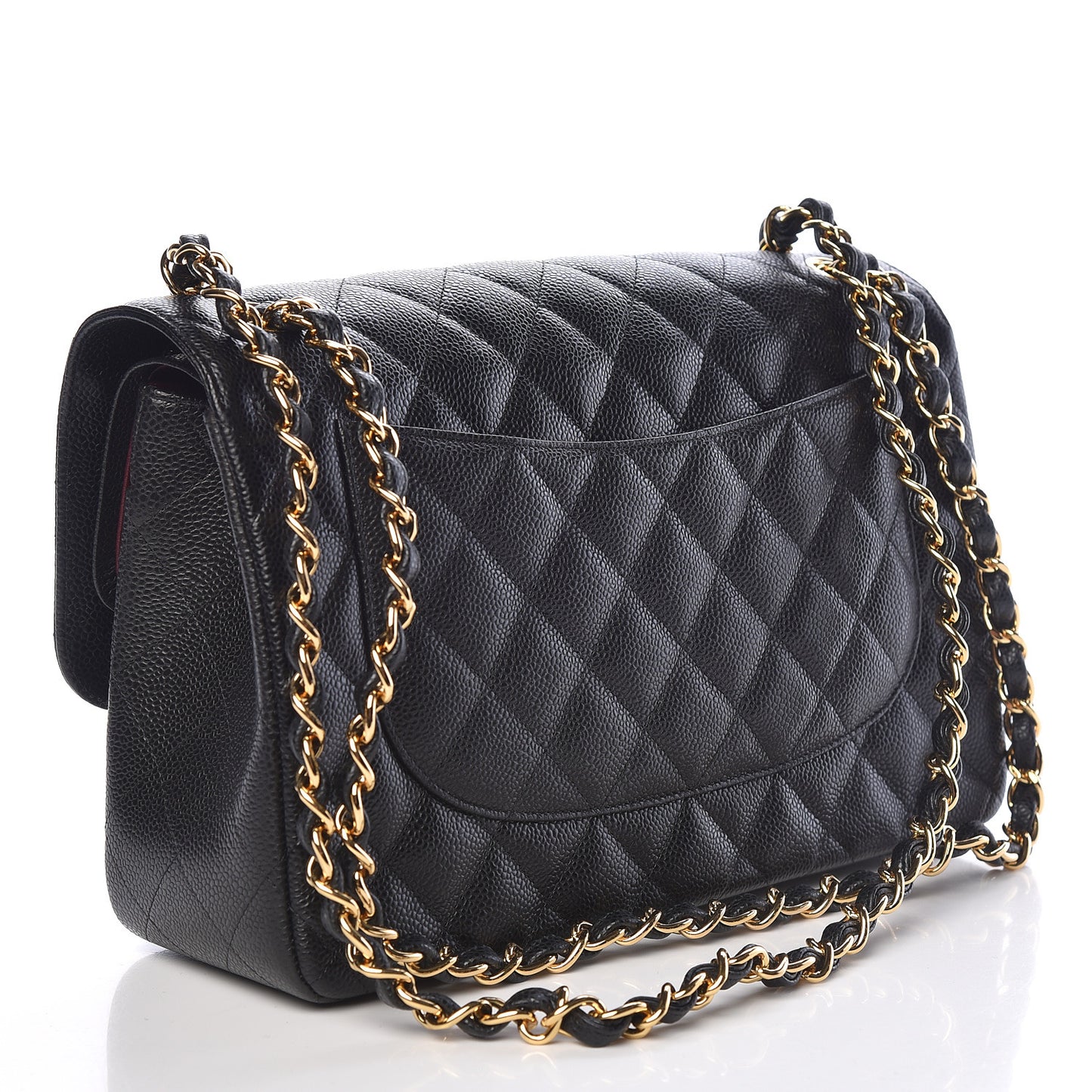 Caviar Quilted Jumbo Double Flap Black