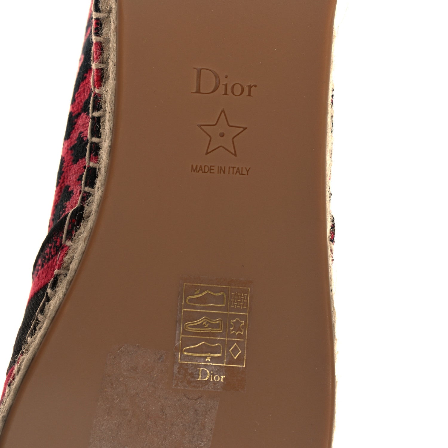 Christian Dior Cotton Embroidered Leopard Print Granville Espadrille 40 Red 6 of 9