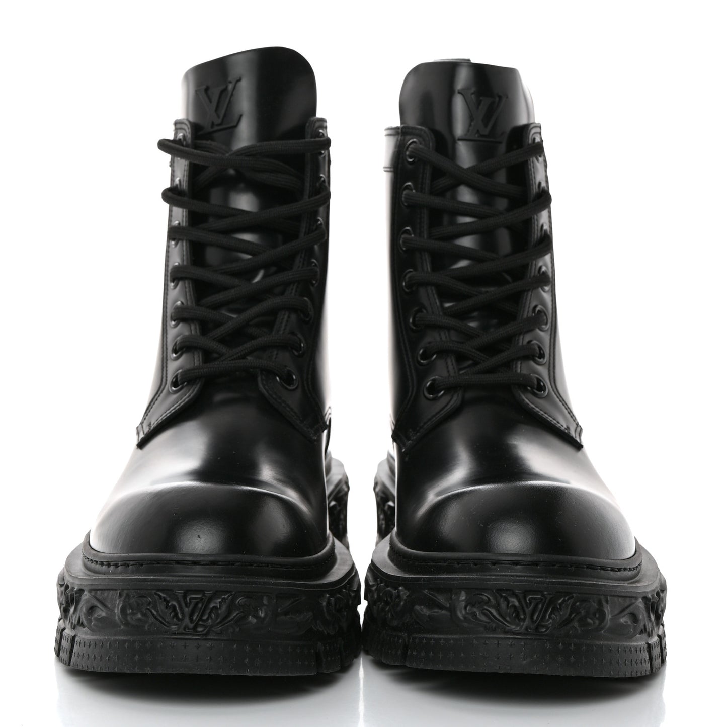 Calfskin Baroque Flat Ranger Boots 11 Black