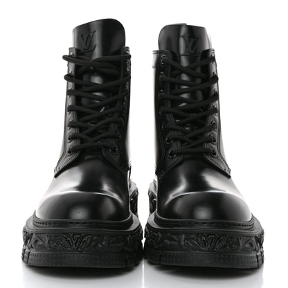 Louis Vuitton Calfskin Baroque Flat Ranger Boots 11 Black 2 of 8