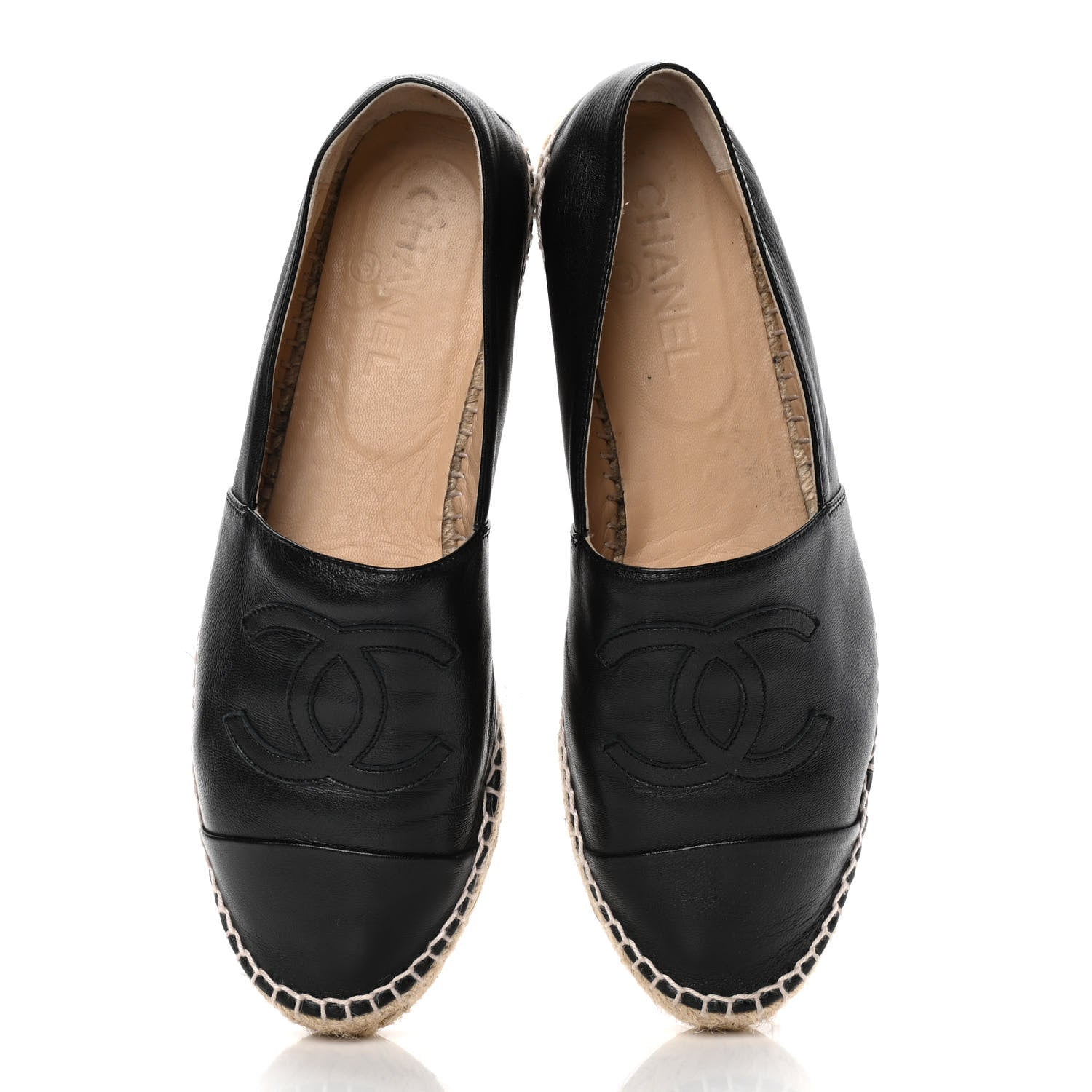 Chanel Lambskin CC Espadrilles 40 Black 5 of 10