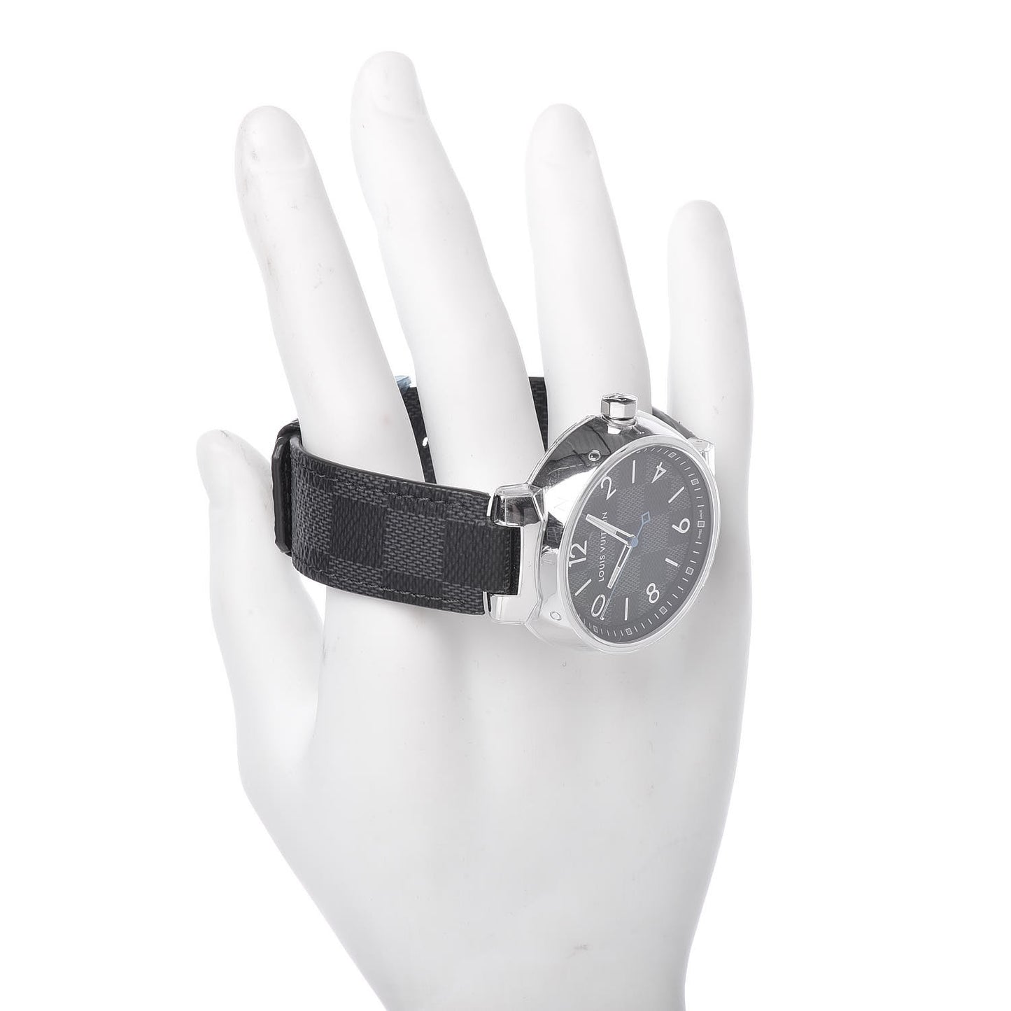 Stainless Steel Damier Graphite 41mm Tambour Quartz Watch