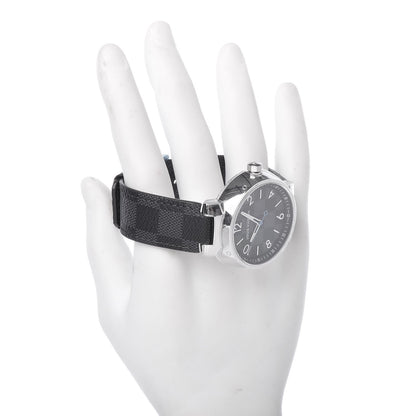 Louis Vuitton Stainless Steel Damier Graphite 41mm Tambour Quartz Watch 2 of 8