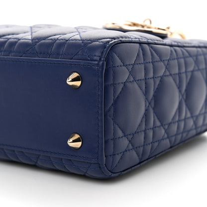 Christian Dior Lambskin Cannage Small Lady Dior Royal Blue 10 of 10