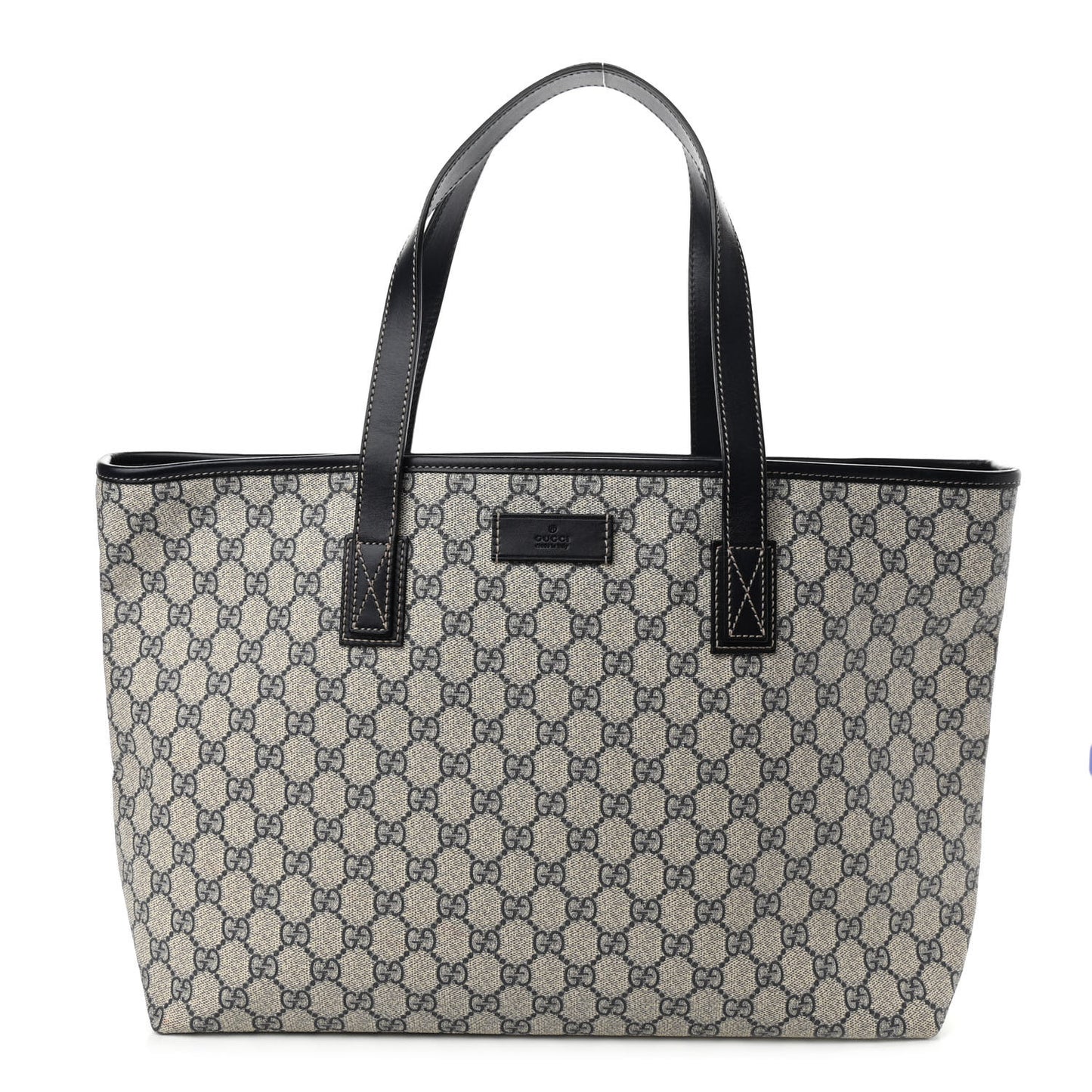 GG Supreme Monogram Medium Zippered Shopping Tote Navy