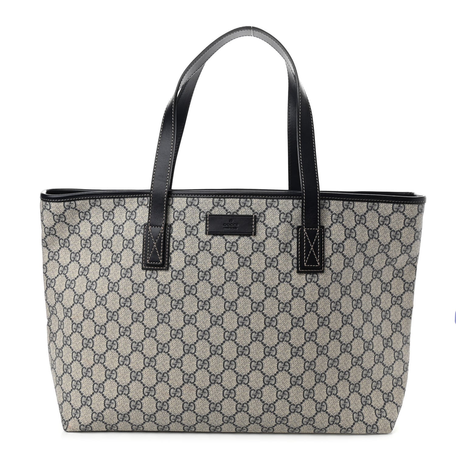Gucci GG Supreme Monogram Medium Zippered Shopping Tote Navy 1 of 10
