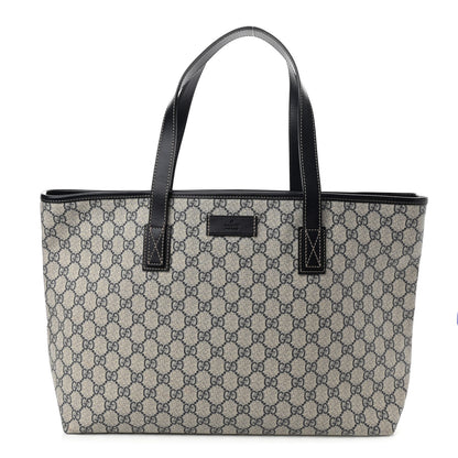 Gucci GG Supreme Monogram Medium Zippered Shopping Tote Navy 1 of 10