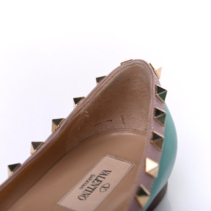 Valentino Garavani Calfskin Nappa Rockstud Ballerina Flats 37.5 Colibri Poudre 17 of 17