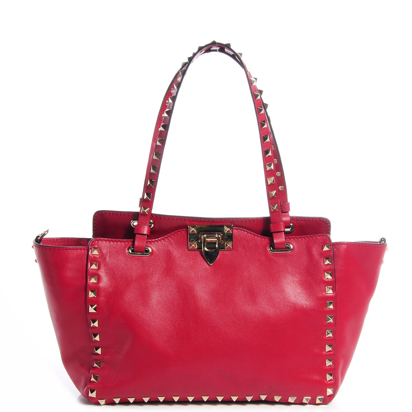 Vitello Small Rockstud Tote Cyclamin