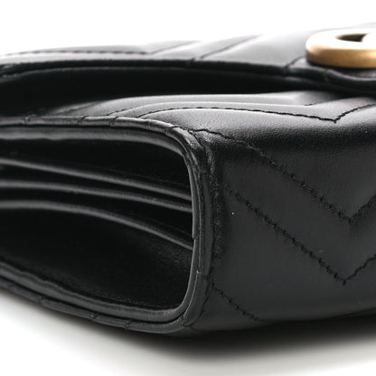 Gucci Calfskin Matelasse GG Marmont Chain Wallet Black 8 of 11