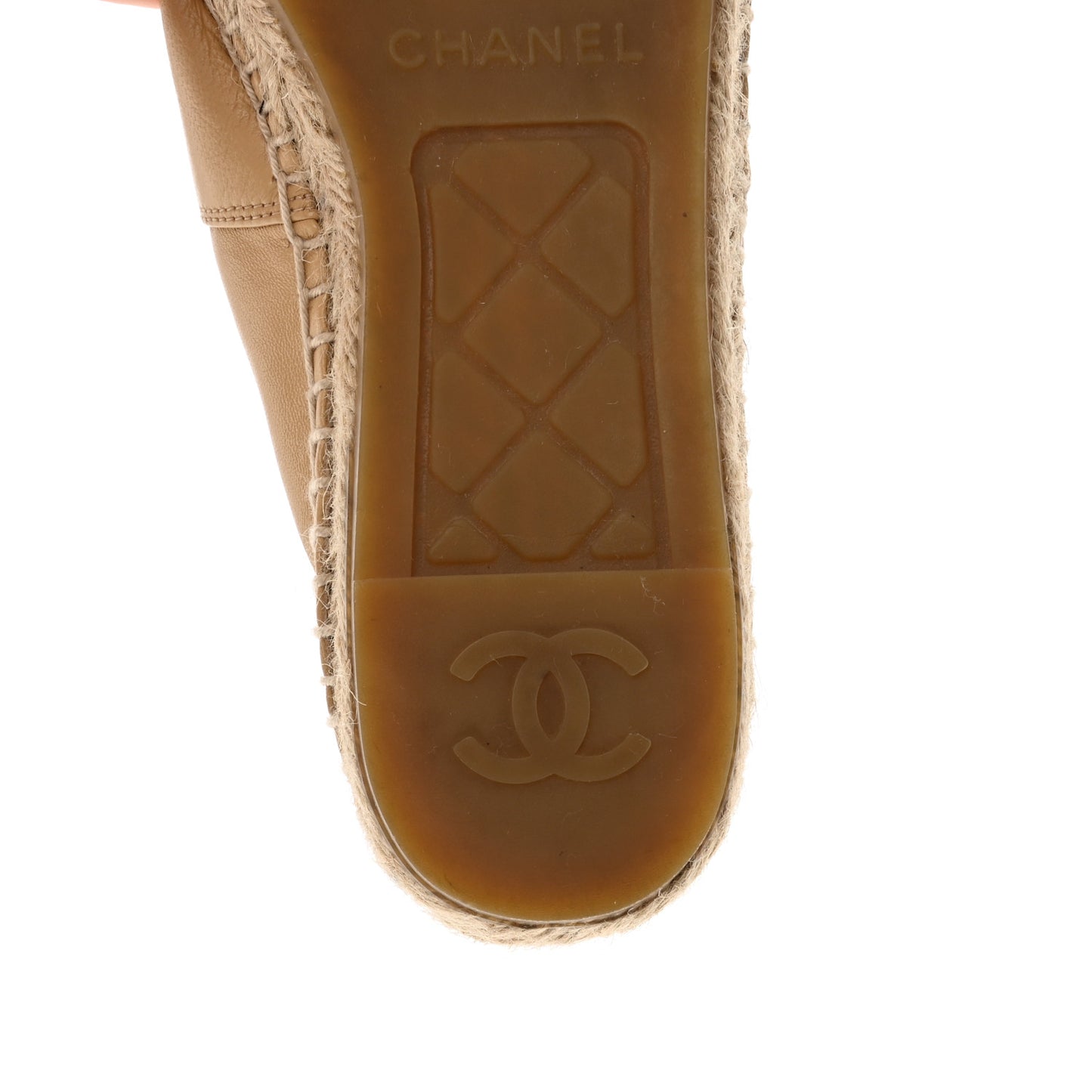 Lambskin CC Espadrilles 37 Beige Black
