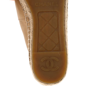 Chanel Lambskin CC Espadrilles 37 Beige Black 7 of 13