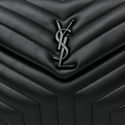 Saint Laurent Calfskin Y Quilted Monogram Monochrome Medium Loulou Chain Satchel Black 7 of 9