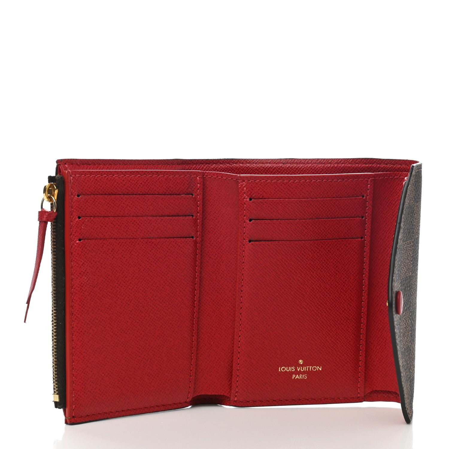 Louis Vuitton Damier Ebene Victorine Wallet Red 5 of 7