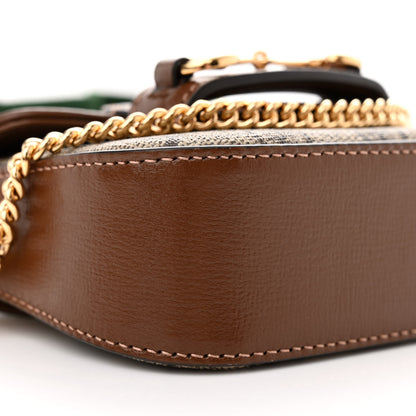 Gucci GG Supreme Monogram Azalea Calfskin Web Horsebit 1955 Wallet On Strap Beige Ebony Brown Sugar 8 of 9