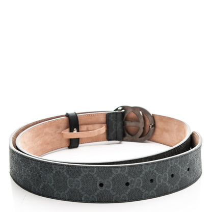 Gucci GG Supreme Monogram Interlocking G Belt 105 42 Black Grey 4 of 8