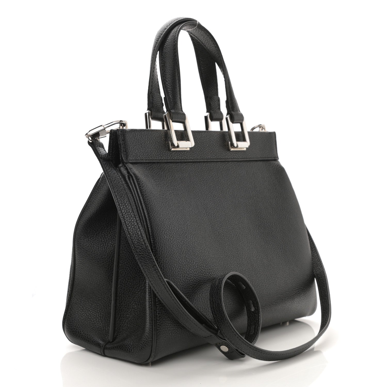 Gucci Grainy Calfskin Small Zumi Top Handle Bag Black 2 of 10