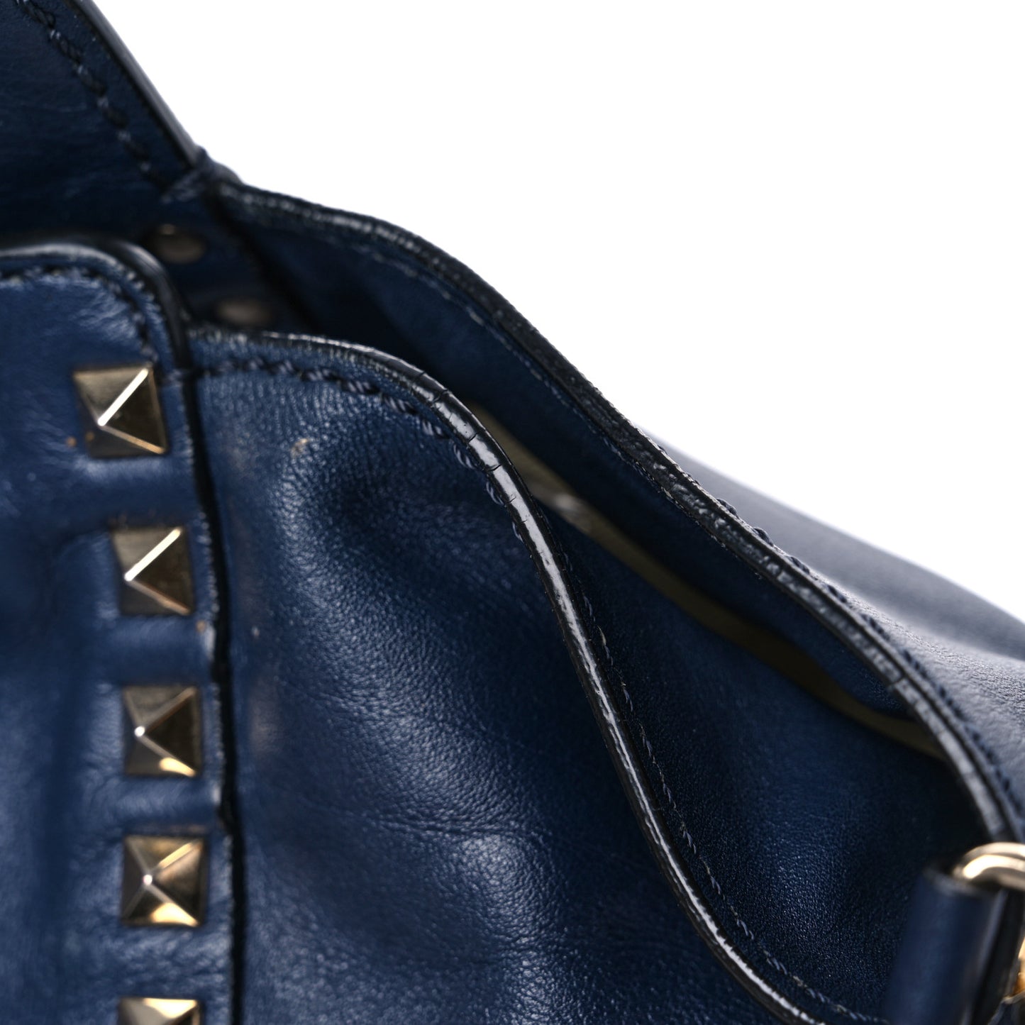 Vitello Medium Rockstud Tote Marine