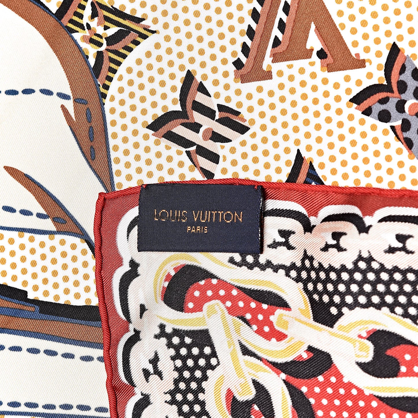 Silk Monogram Pop Square Scarf Beige