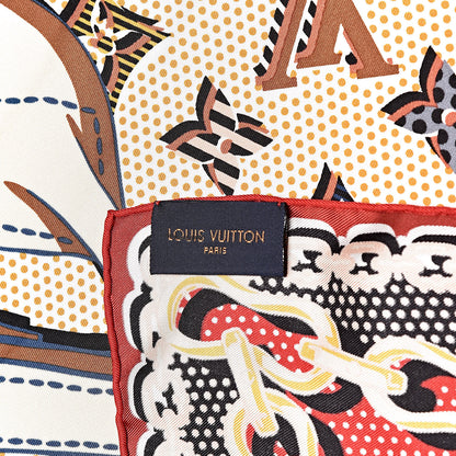 Louis Vuitton Silk Monogram Pop Square Scarf Beige 3 of 3