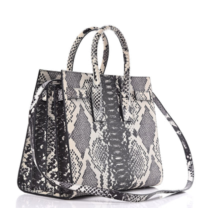 Saint Laurent Python Calfskin Embossed Small Sac De Jour Black 3 of 9