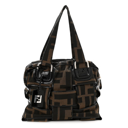 Fendi Patent Zucca Crossword Grande Bag Tobacco 1 of 11
