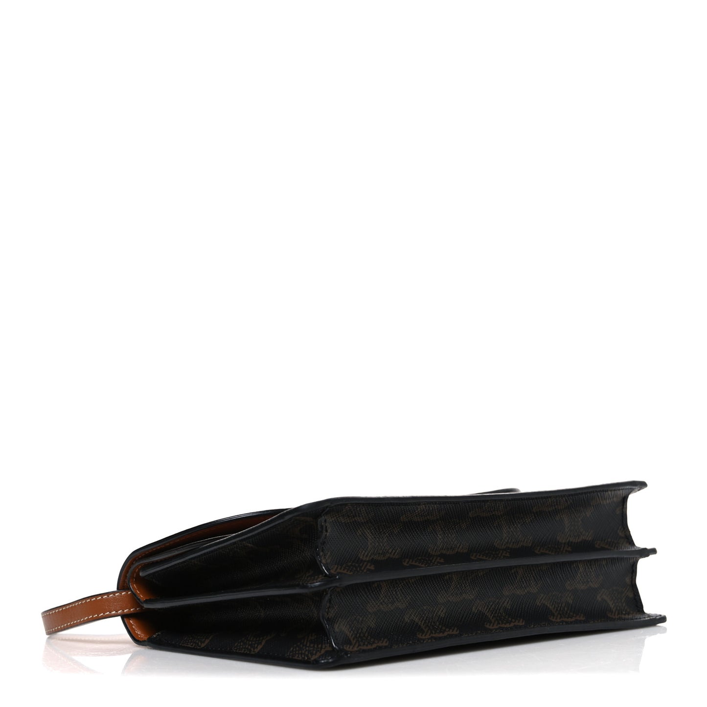 Triomphe Canvas Lambskin Wallet On Strap Tan