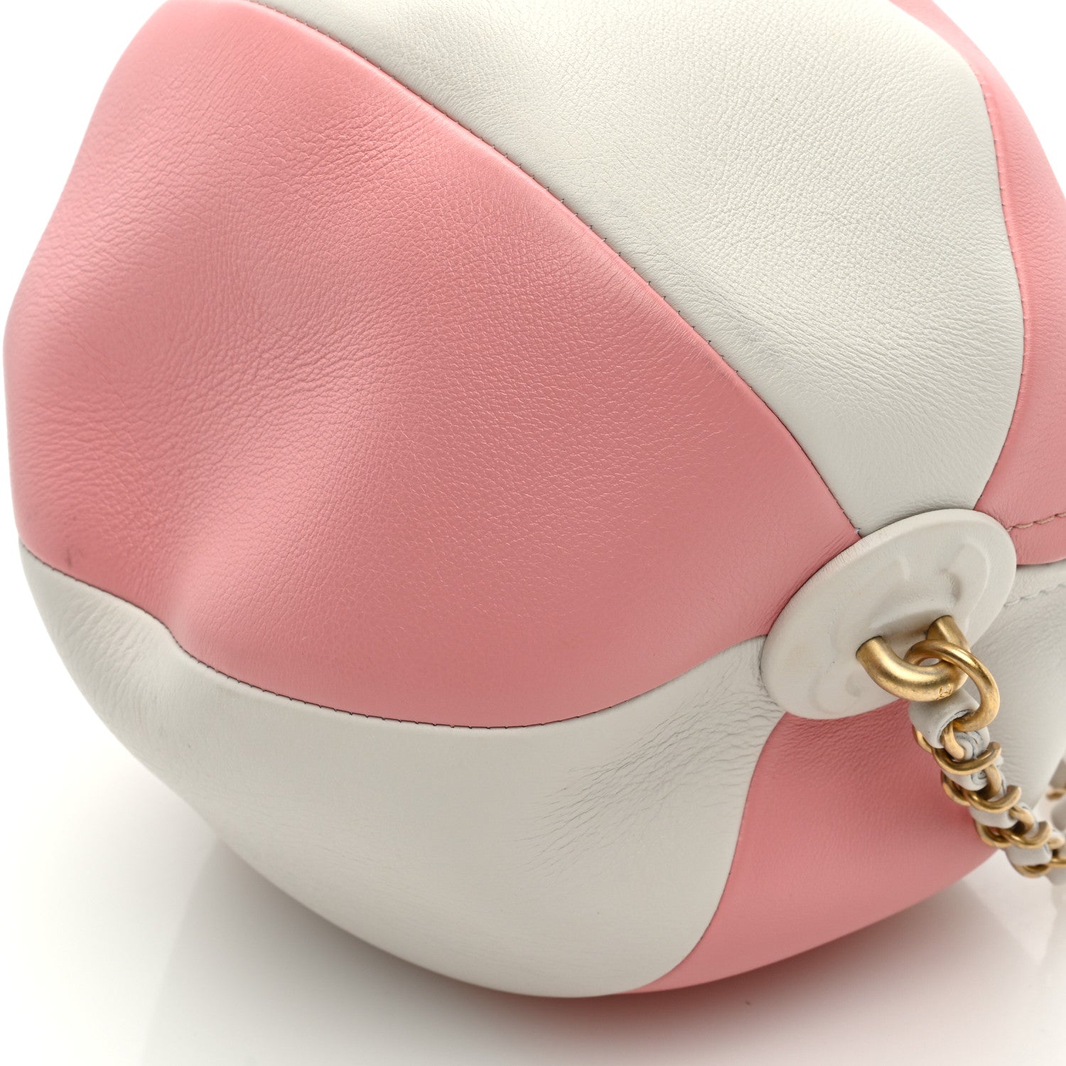 Chanel Calfskin Coco Beach Ball Bag White Pink 10 of 11
