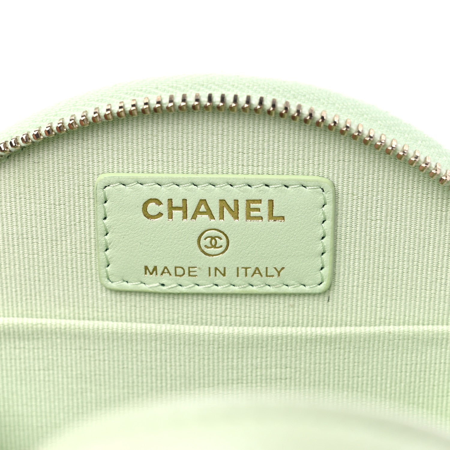 Chanel Caviar Quilted Round Handle With Care Vanity With Chain Light Green 7 of 10