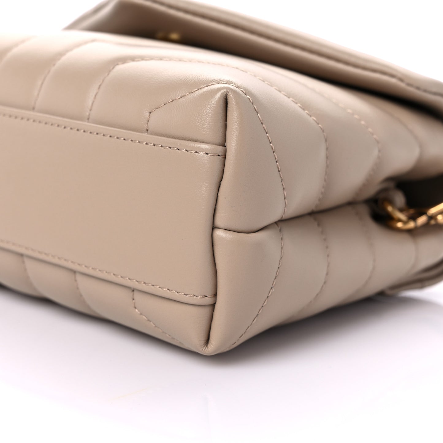 Calfskin Y Quilted Monogram Toy Loulou Crossbody Bag Dark Beige