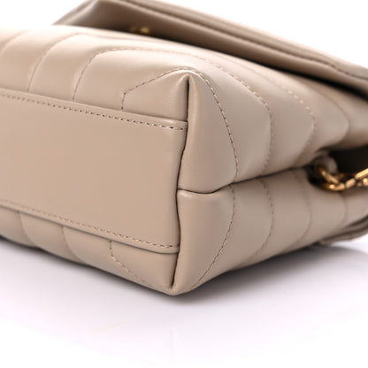 Saint Laurent Calfskin Y Quilted Monogram Toy Loulou Crossbody Bag Dark Beige 8 of 8