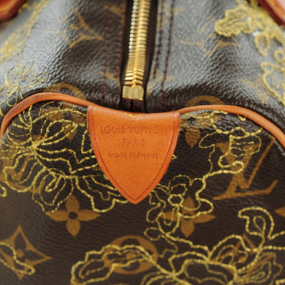 Louis Vuitton Monogram Dentelle Speedy 30 Gold 6 of 8