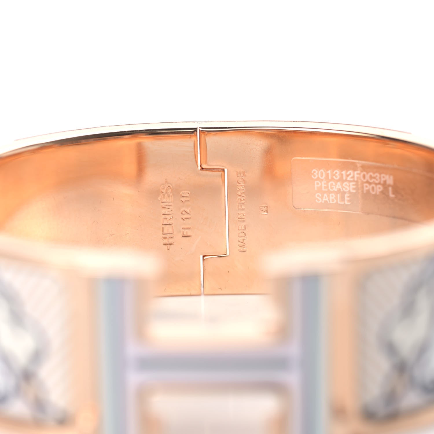Hermes Enamel Pegase Pop Wide Clic Clac H Bracelet L Sable Soie 4 of 4