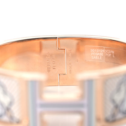 Hermes Enamel Pegase Pop Wide Clic Clac H Bracelet L Sable Soie 4 of 4