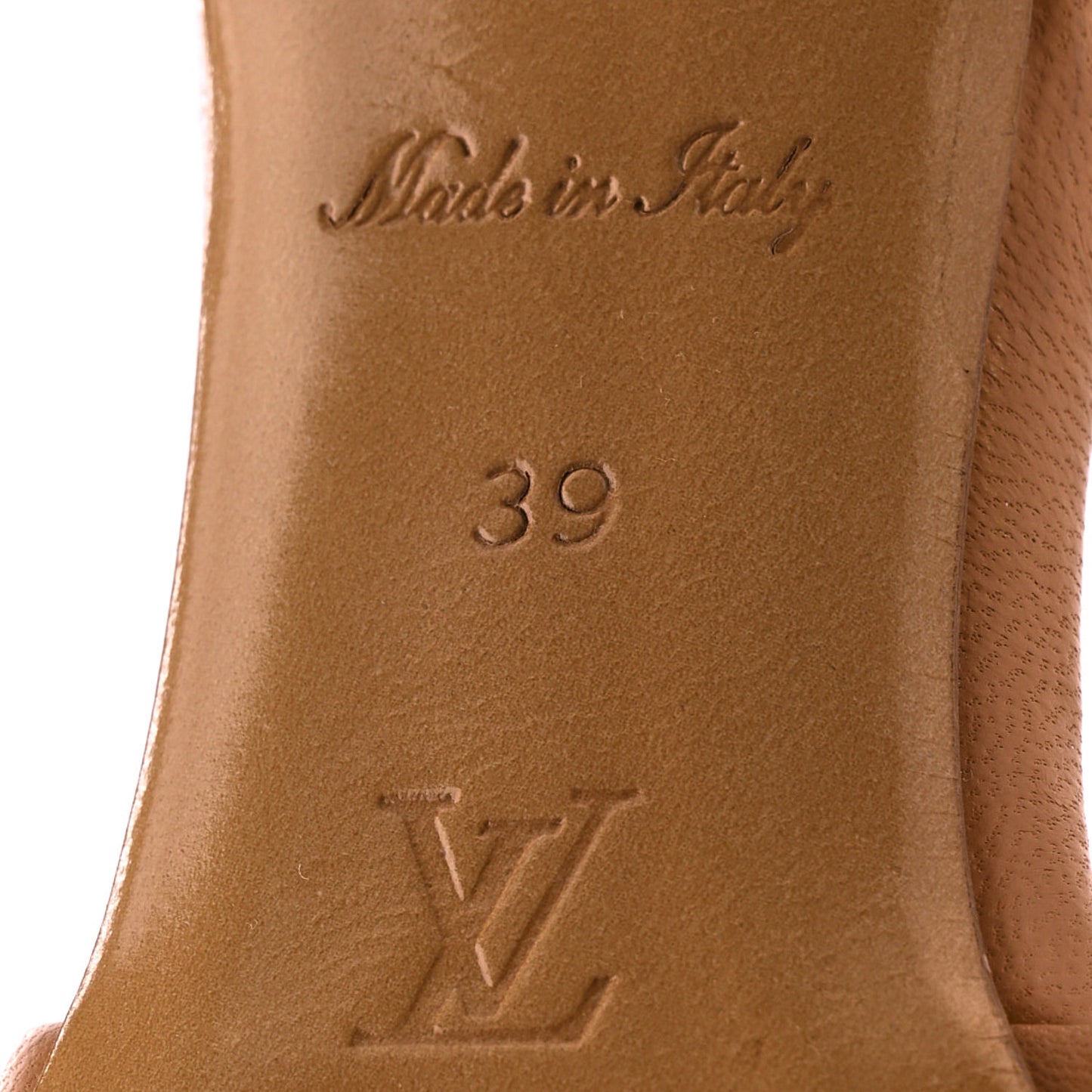 Lambskin Embossed Monogram Revival Mules 39 Peche Beige