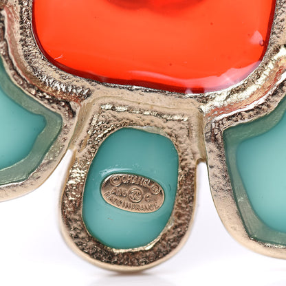 Chanel Gripoix CC Brooch Gold Multicolor 4 of 4