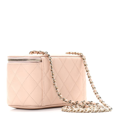 Chanel Caviar Quilted Small Vanity Case With Chain Light Beige 3 of 10