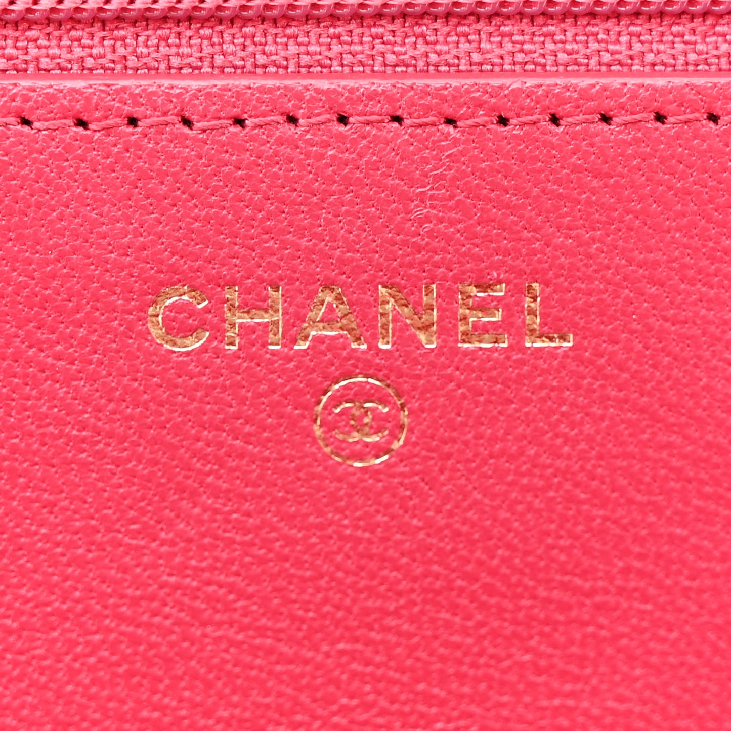 Sheepskin Chevron Quilted Vintage Mademoiselle Wallet On Chain WOC Dark Pink