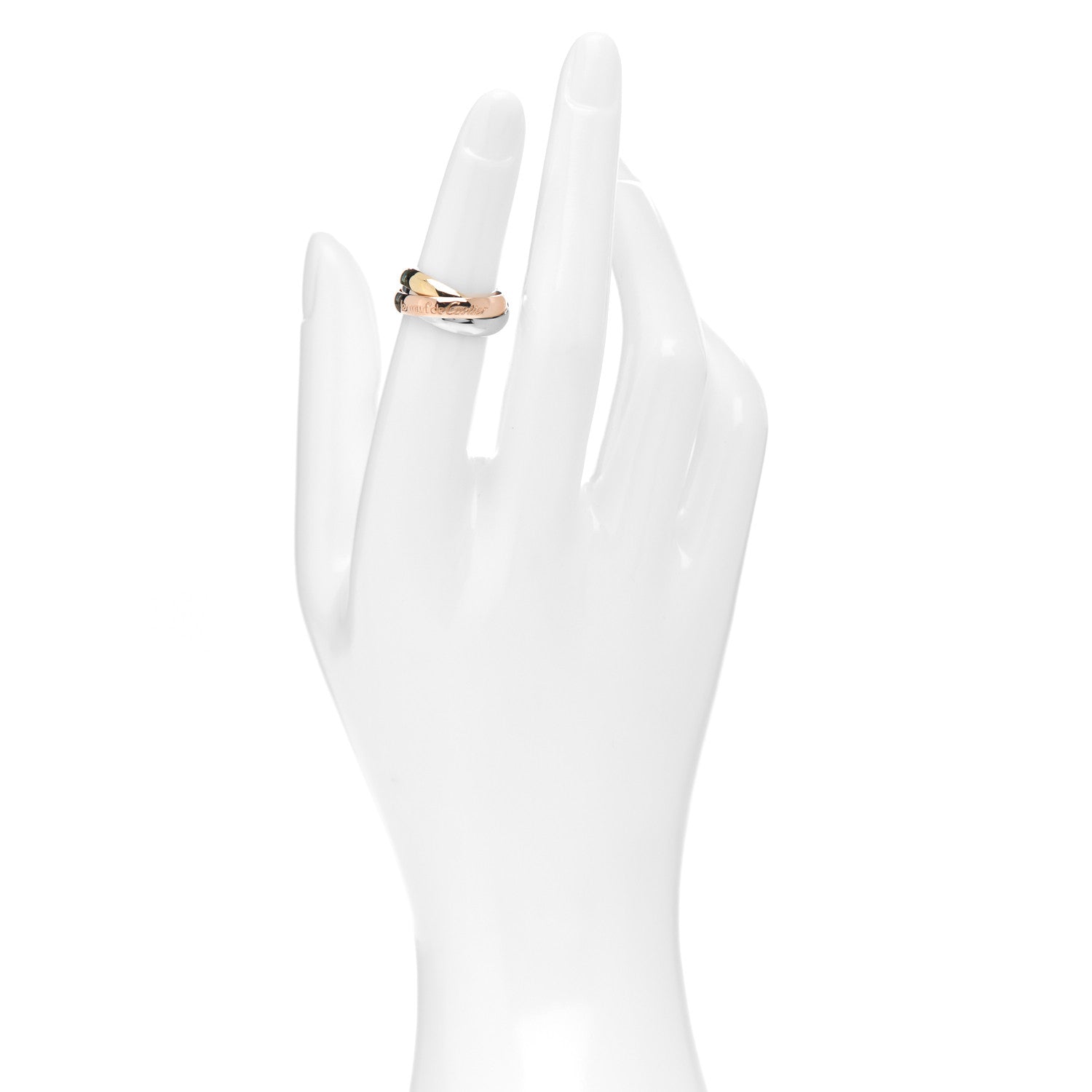 Cartier 18K Pink Yellow White Gold Classic Les Must De Cartier Trinity Ring 48 4.5 2 of 4