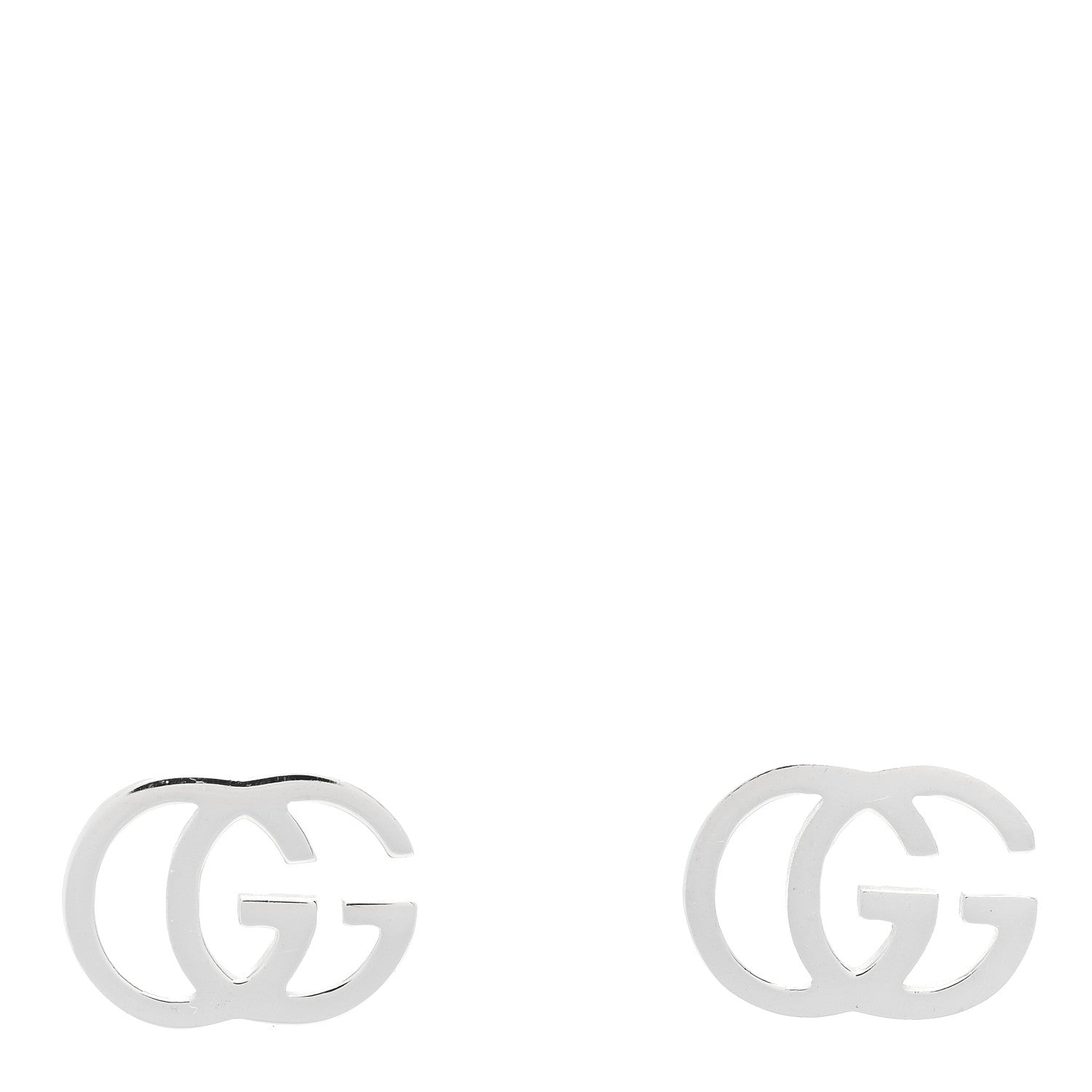 Gucci 18K White Gold Running G Stud Earrings 1 of 4