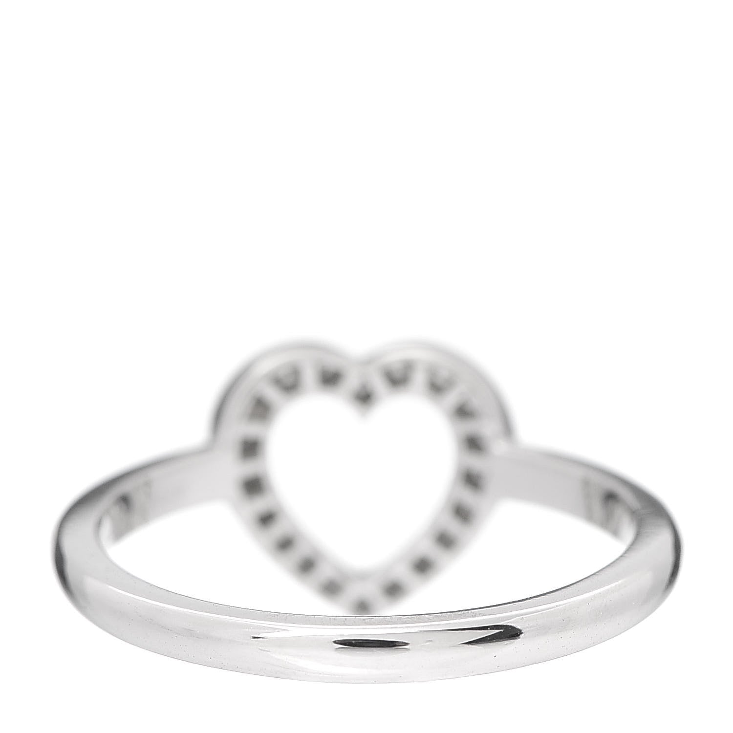 Tiffany Platinum Diamond Heart Ring 49 4.75 4 of 5