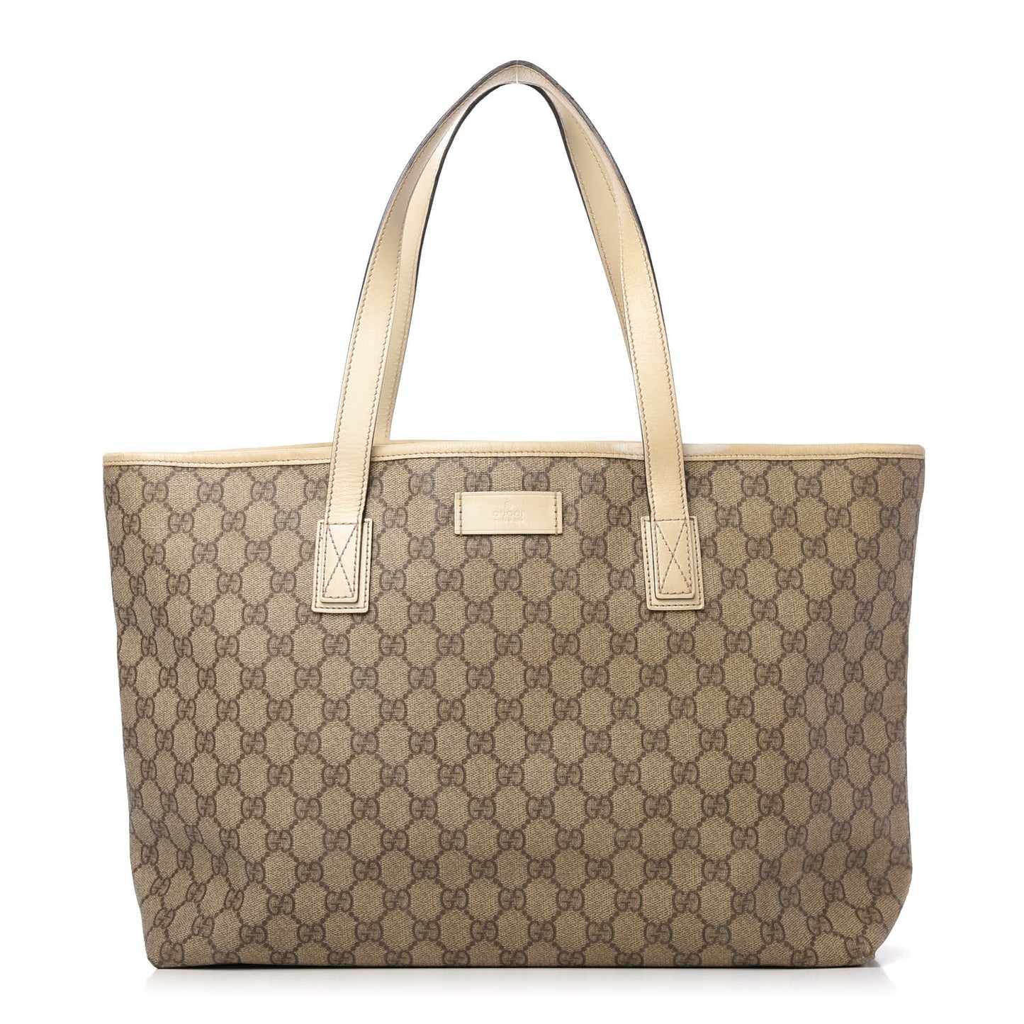 GG Supreme Monogram Medium Zippered Shopping Tote Off White