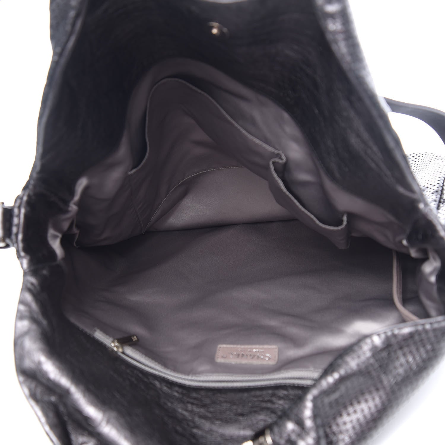 Chanel Glazed Calfskin Perforated Large Rodeo Drive Tote Black 4 of 9