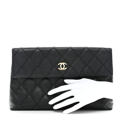 Chanel Caviar Quilted CC Clutch Black 2 of 7
