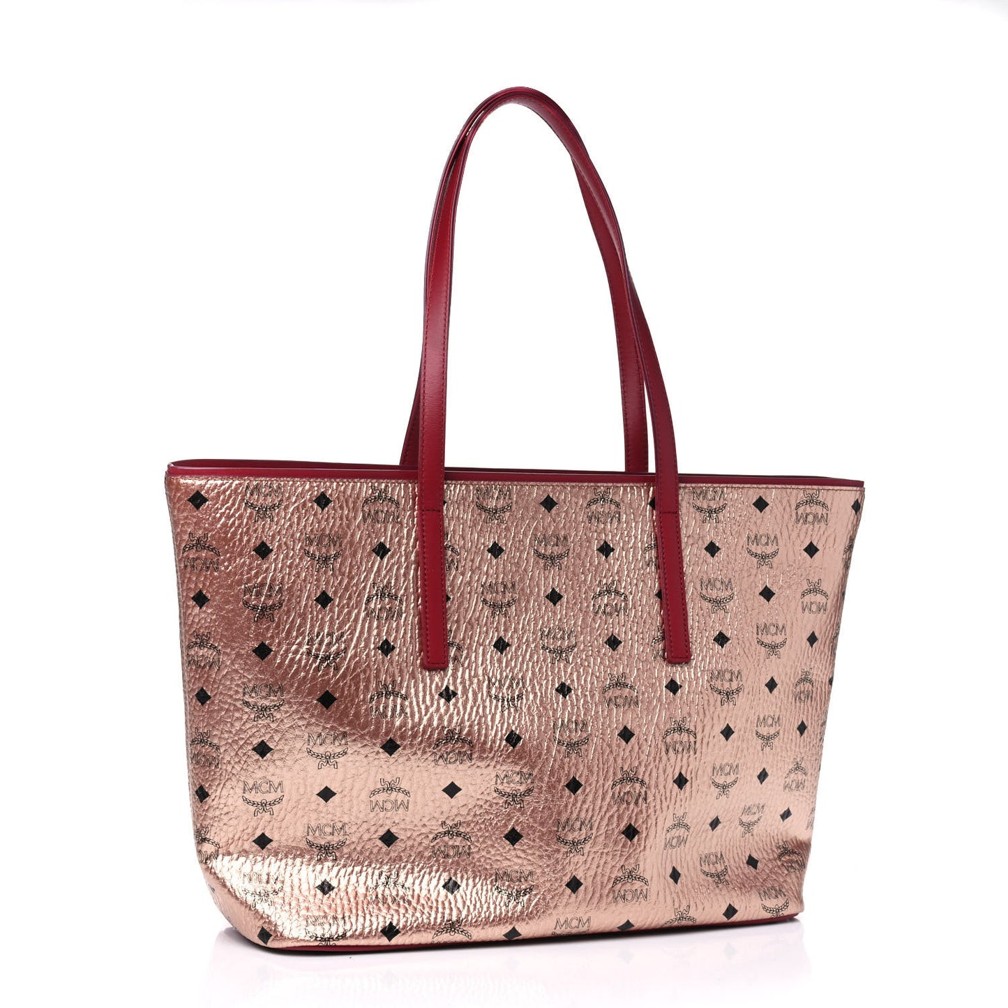 Metallic Visetos Medium Anya Shopper Tote Champagne Gold