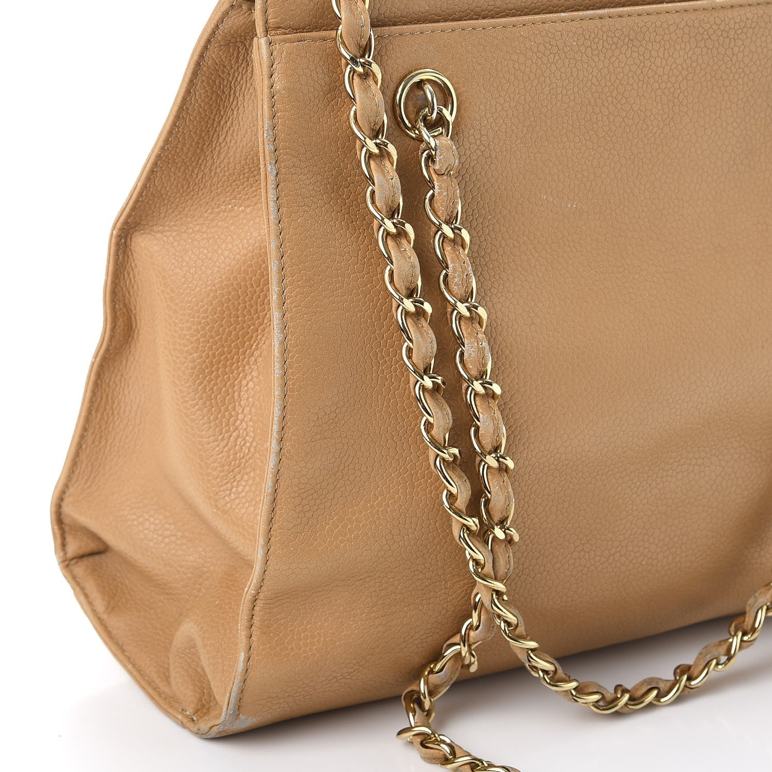Chanel Caviar CC Small Tote Bag Beige 24 of 27