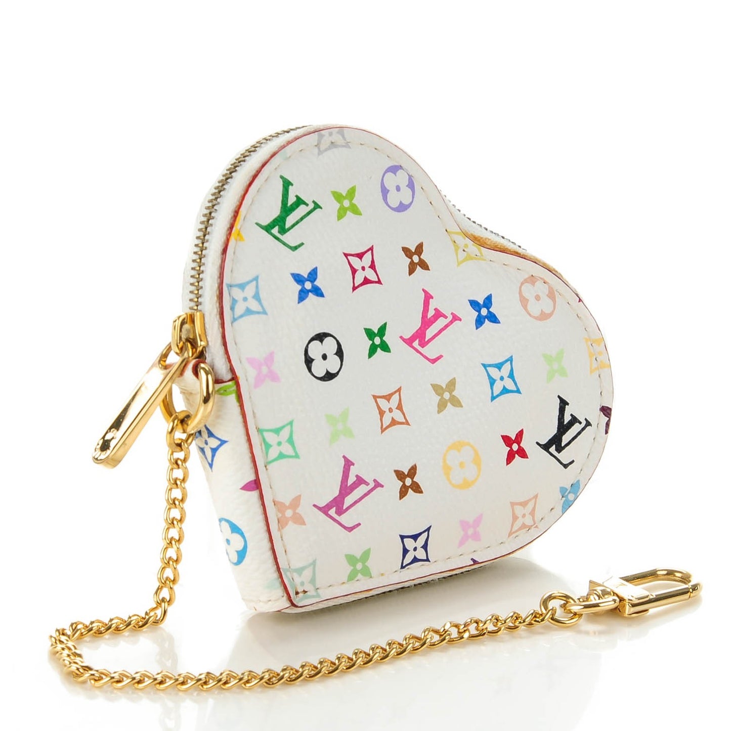 Monogram Multicolor Coeur Heart Coin Purse White