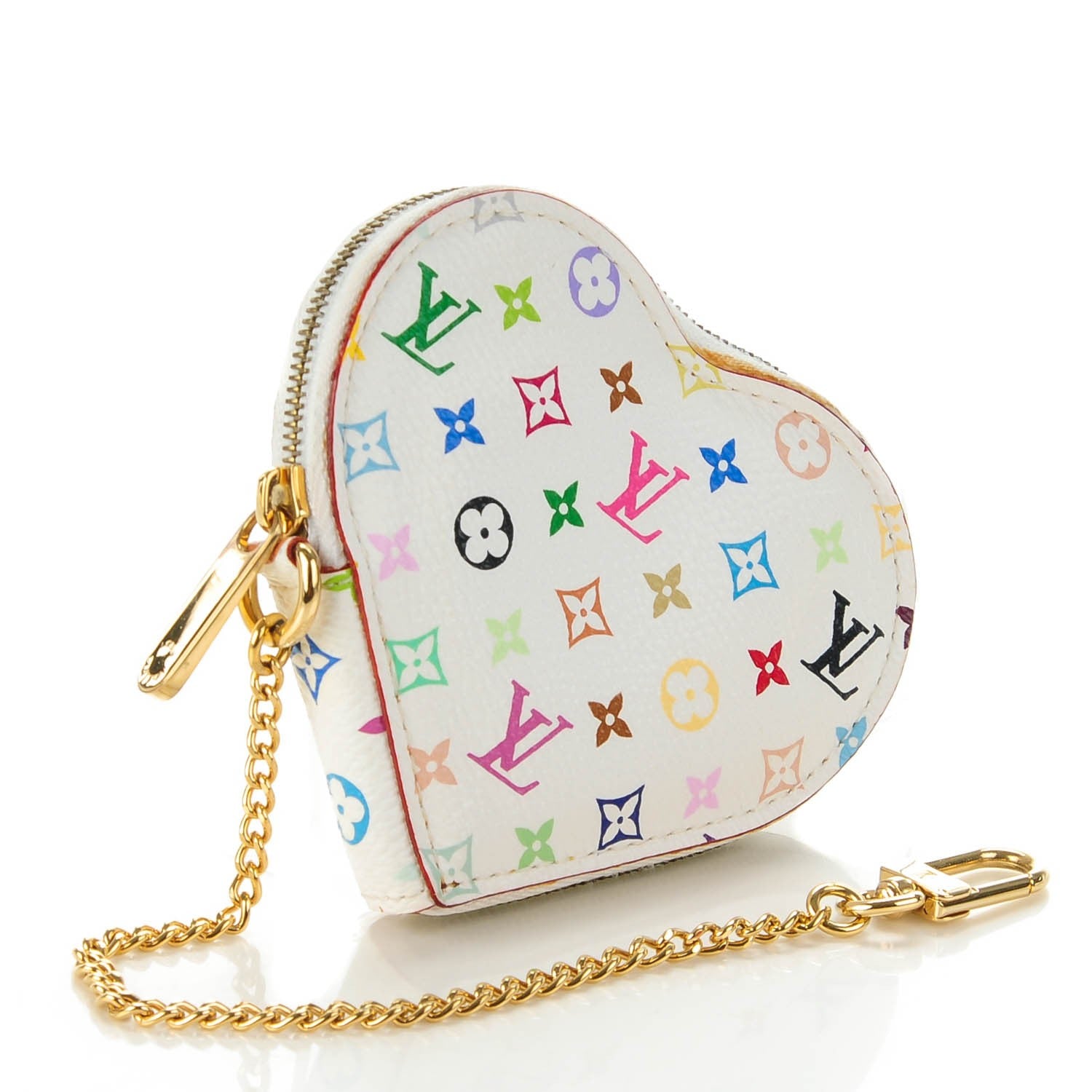 Louis Vuitton Monogram Multicolor Coeur Heart Coin Purse White 3 of 9