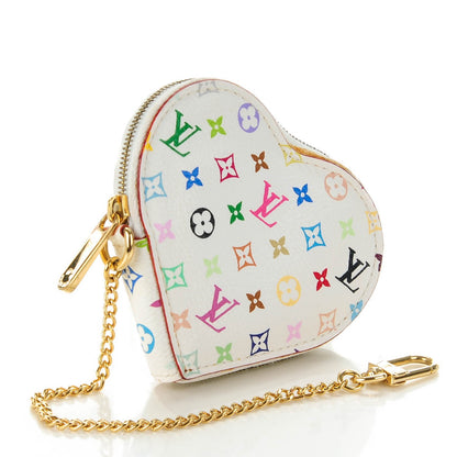 Louis Vuitton Monogram Multicolor Coeur Heart Coin Purse White 3 of 9